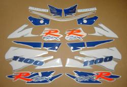 Suzuki GSX-R 1100w 1994 1995 white blue decals 