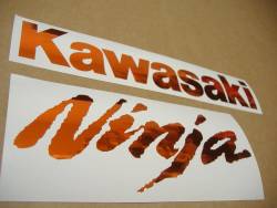 Kawasaki ZX6R Ninja shiny orange stickers emblems