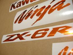Kawasaki ZX6R Ninja shining orange decals set