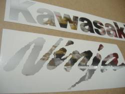 Kawasaki ZX-10R Ninja chrome silver decals set