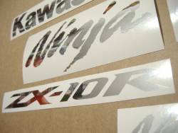 Kawasaki ZX10R 1000 Ninja chrome logo emblems