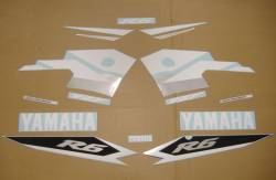 Yamaha R6 2003 RJ09 red labels graphics