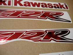 Kawasaki ZX12R Ninja mirror burgundy red stickers kit