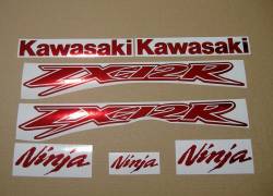 Kawasaki ZX-12R Ninja custom chrome red decals kit