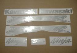 Kawasaki ZX12R Ninja brushed aluminium silver stickers 