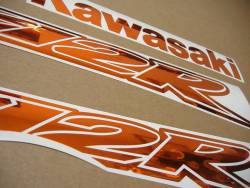 Kawasaki ZX-12R Ninja mirrored chrome orange stickers