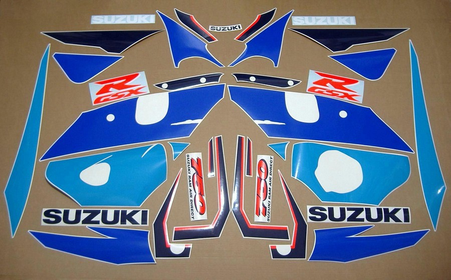 Suzuki GSX-R 750 1996 - WHITE/BLUE VERSION STICKER SET.