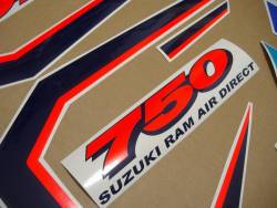 Suzuki GSXR 750 SRAD 1996 blue emblems logo set