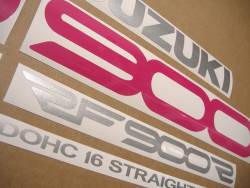 Suzuki RF900R 1994-1998 purple replacement logo emblems set