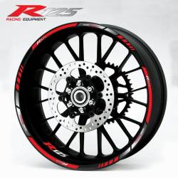 Yamaha YZF R125 red/grey rim graphics set