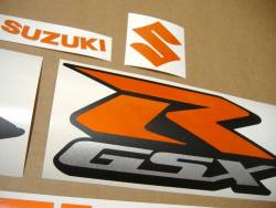 Suzuki GSXR 1000 light reflective orange logo emblems set