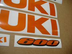Suzuki GSXR 600 SRAD light reflective orange graphics 