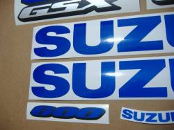 Suzuki GSXR 600 (SRAD) light reflective blue graphics 