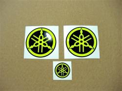 Neon yellow silicone 3D tank emblems for Yamaha R1