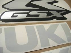 Suzuki GSXR 600 SRAD light reflective white logo emblems set