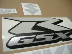 Suzuki GSXR 750 SRAD light reflective white logo emblems set