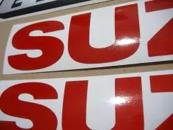 Suzuki GSXR 750 SRAD light reflective red logo emblems set