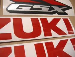 Suzuki GSXR 750 SRAD light reflective red logo emblems set