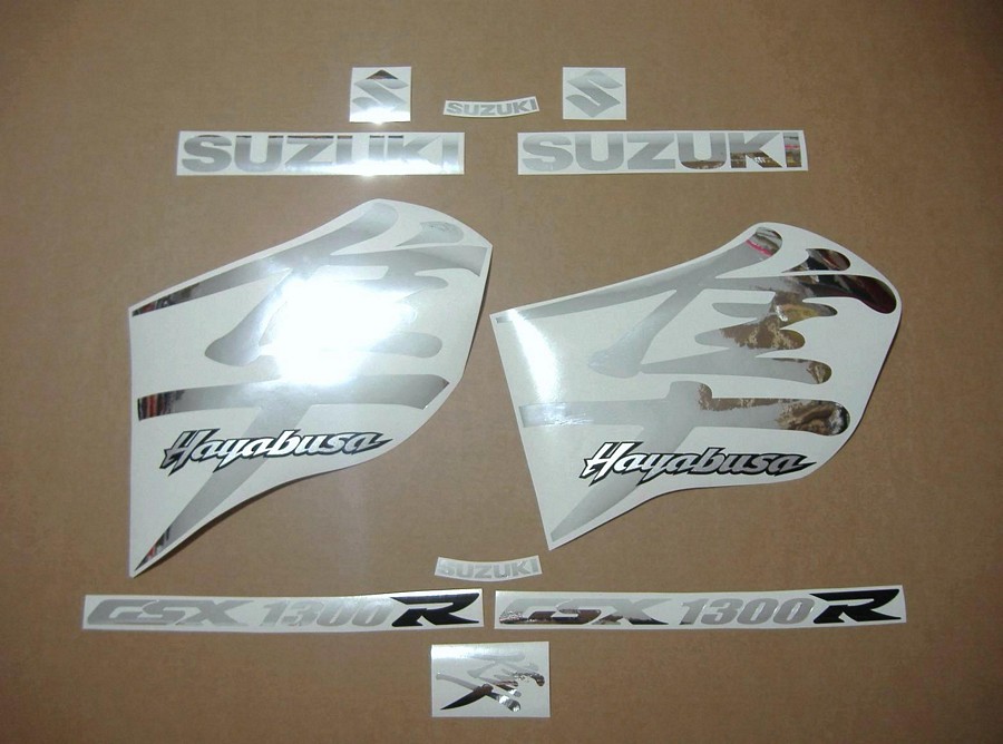 Suzuki Hayabusa 1999 custom chrome mirror silver decal kit 