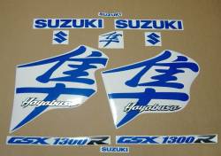 Suzuki Hayabusa glow in the dark signal blue decals set