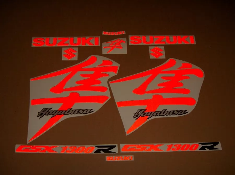 Suzuki Hayabusa mk1 signal light reflective red decals set