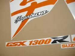Suzuki Hayabusa k1 light reflective orange kanji adhesives