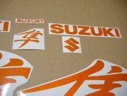 Suzuki Hayabusa k1 light reflective orange kanji emblems