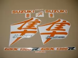 Suzuki Hayabusa k1 light reflective orange kanji stickers kit