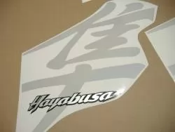 Suzuki Hayabusa mk1 light reflective white kanji stickers set