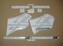 Suzuki Hayabusa mk1 light reflective white kanji graphics kit
