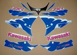 Kawasaki ZXR 750R Ninja 1994 green/white/blue reproduction stickers