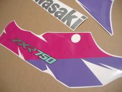 Kawasaki ZXR 750R 1995 black/pink replacement sticker set