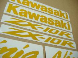 Kawasaki Ninja ZX10R custom reflective yellow decals