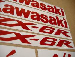 Kawasaki Ninja ZX6R glow in the dark red decal kit