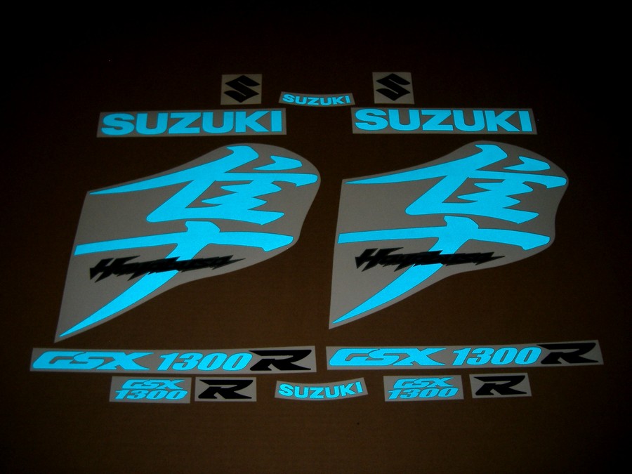 Suzuki Busa 1340 blue light reflective decals