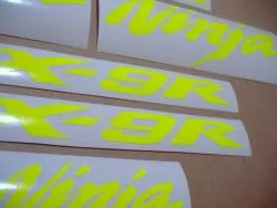 Kawasaki ZX-9R custom fluorescent yellow/green decals