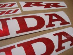 Honda CBR logo emblems sticker set in cherry red