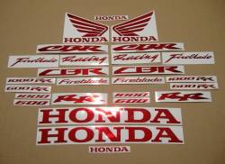 Honda CBR 600RR/1000RR Fireblade chrome red logo decal kit 