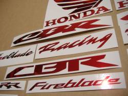 Honda CBR 600RR/1000RR Fireblade chrome red logo sticker kit 