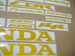 Honda 1000 RR signal high visibility yellow logo decals