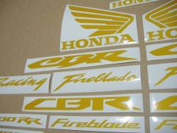 Honda CBR 1000 RR light reflective yellow logo decals