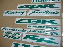 Honda 600rr 1000rr light reflective green graphics kit