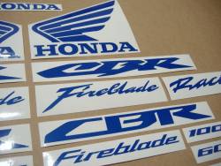 Honda CBR 600RR 1000RR reflective blue logo emblems