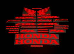 Honda CBR 1000RR customized reflective red sticker kit