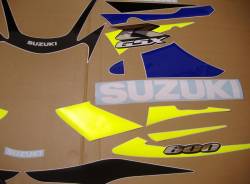 Suzuki GSX-R 600 2001 blue decals kit 