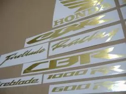 Honda CBR 600RR/1000RR brushed (scratched) golden logo stickers