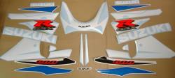 Suzuki GSXR 600 K2 white full decals kit