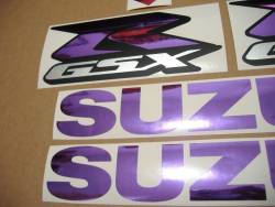 Suzuki GSXR 1000 chrome mirrored purple graphics  logo kit 