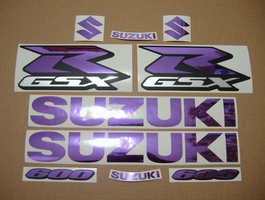 Suzuki GSX-R (Gixxer) 600 chrome mirror purple graphics/decals
