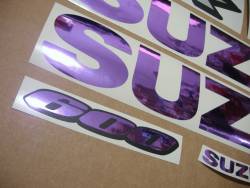 Chrome purple decals for Suzuki GSXR (Gixxer) 600 customized